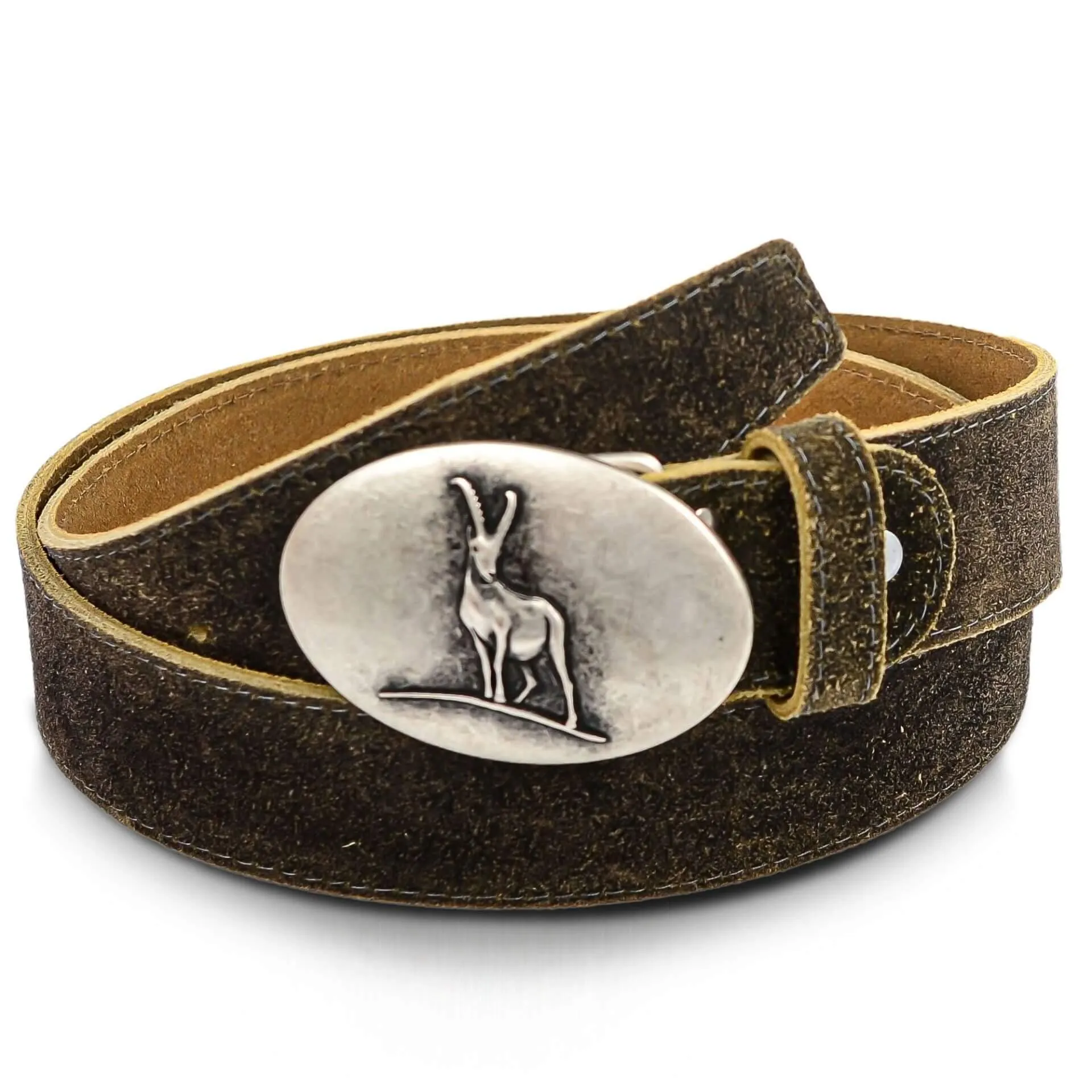 Ledergürtel "Steinbock", Hellbraun