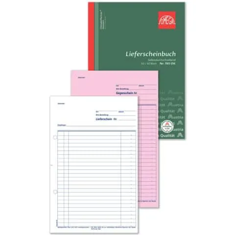 Lieferscheinbuch A4 hoch 2x50Bl selbstdurchschreibend OMEGA 981OK
