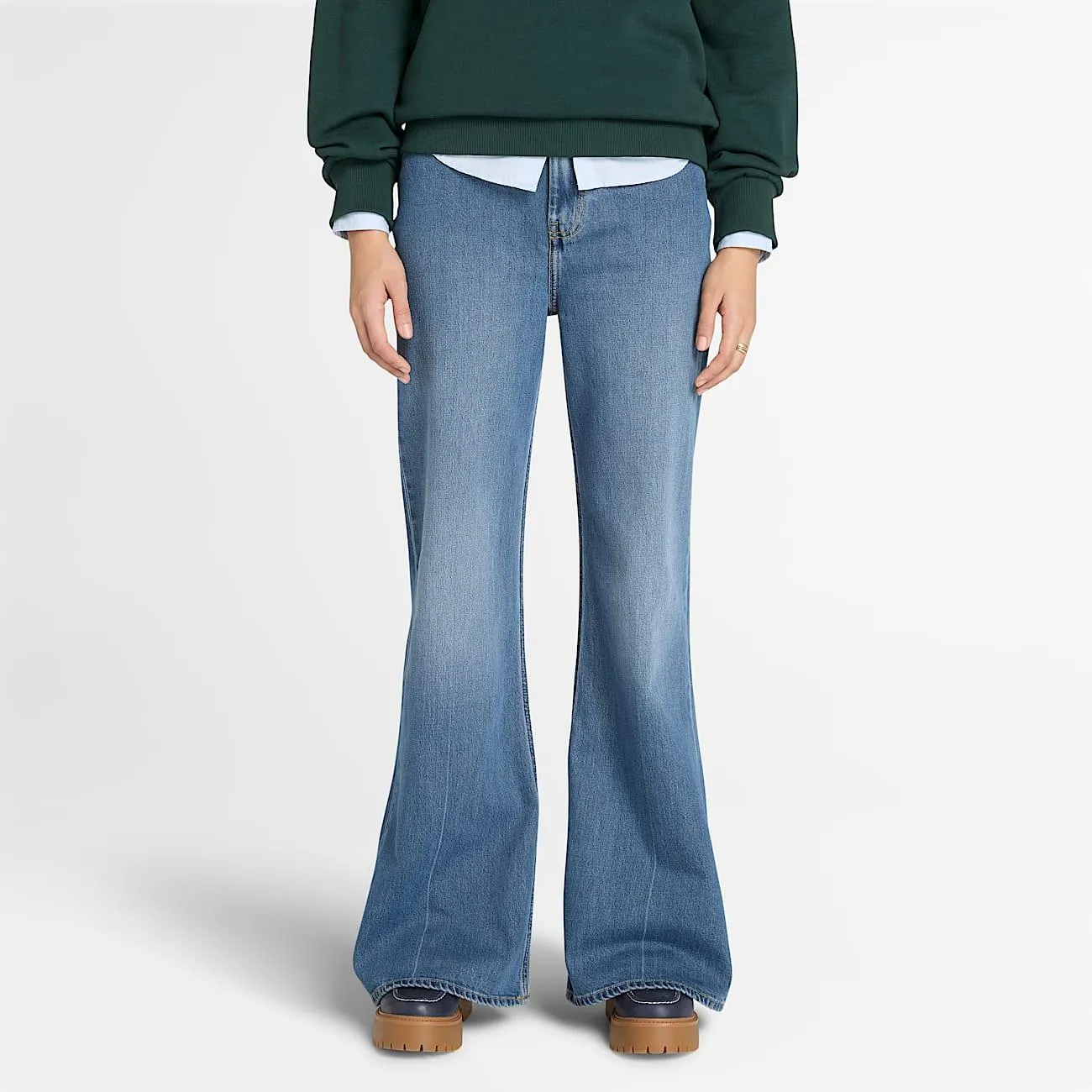 Jeans mit ausgestelltem Bein für Damen in Blau