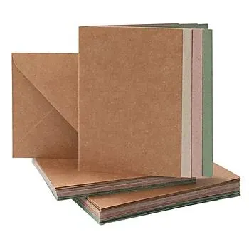 Recycling-Doppelkarten & Hüllen, A6 / C6, pastell, je 20 Stück