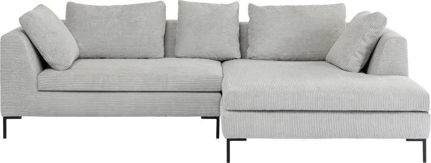 Ecksofa Gianni Cord Grau Rechts
