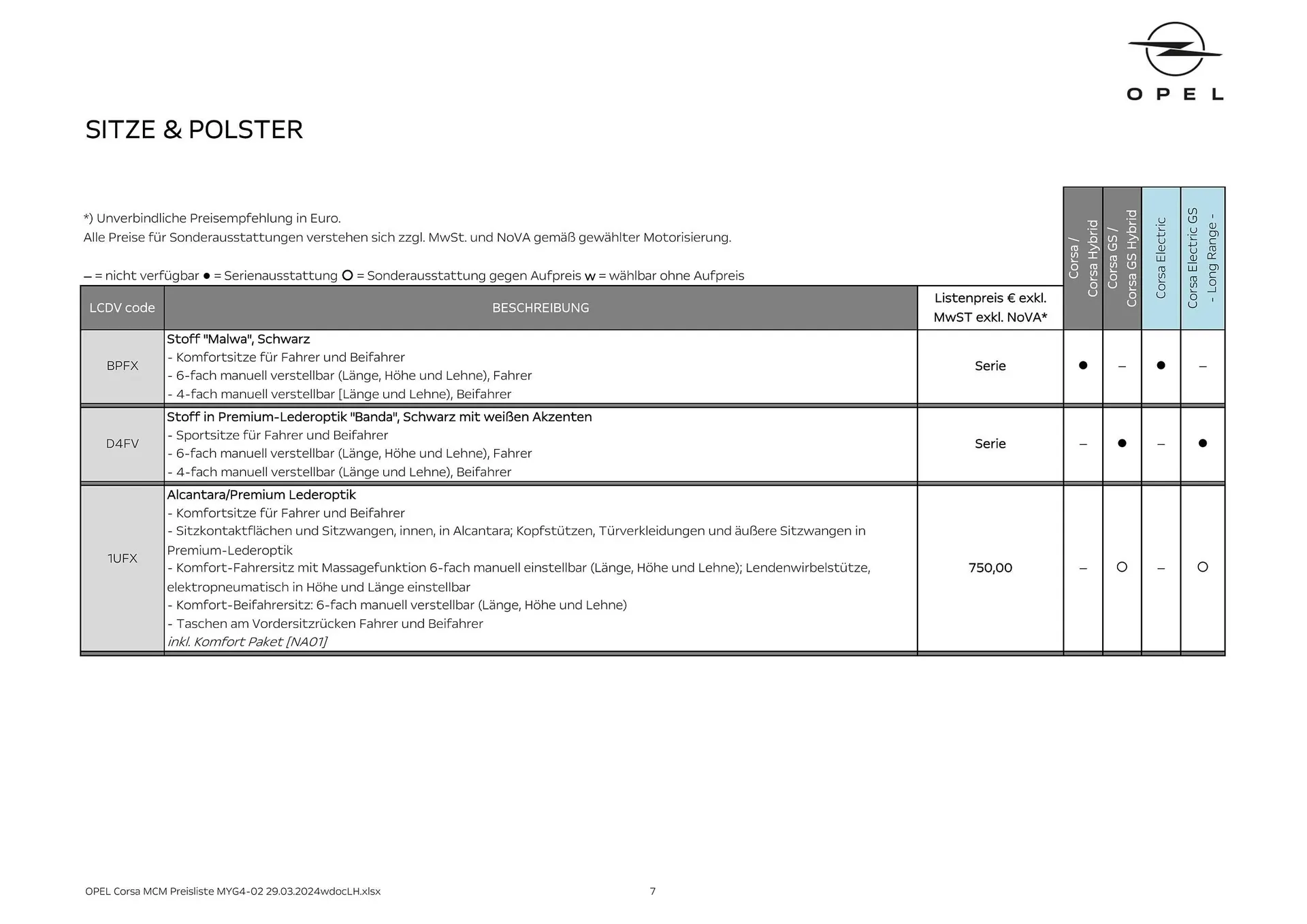 Opel Corsa Flugblatt von 16. Mai bis 15. Mai 2025 - Flugblätt seite  7