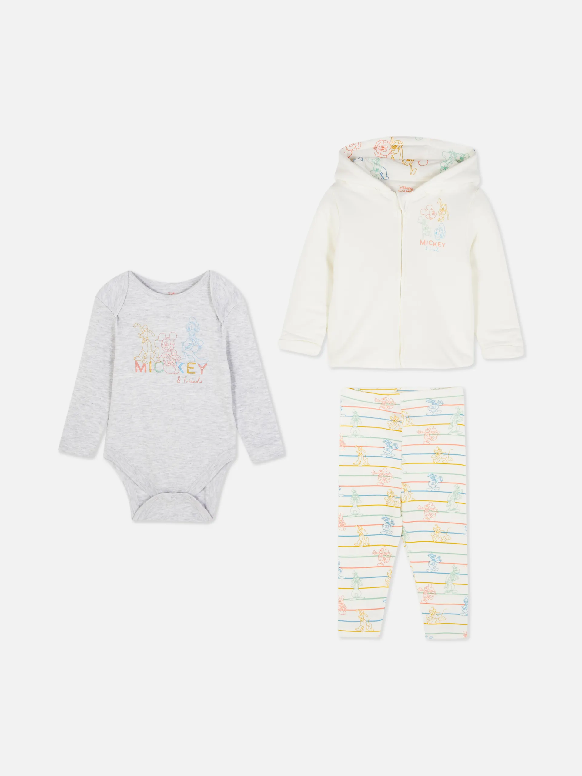 „Disney Micky Maus“ Hoodie, Body und Leggings im Set