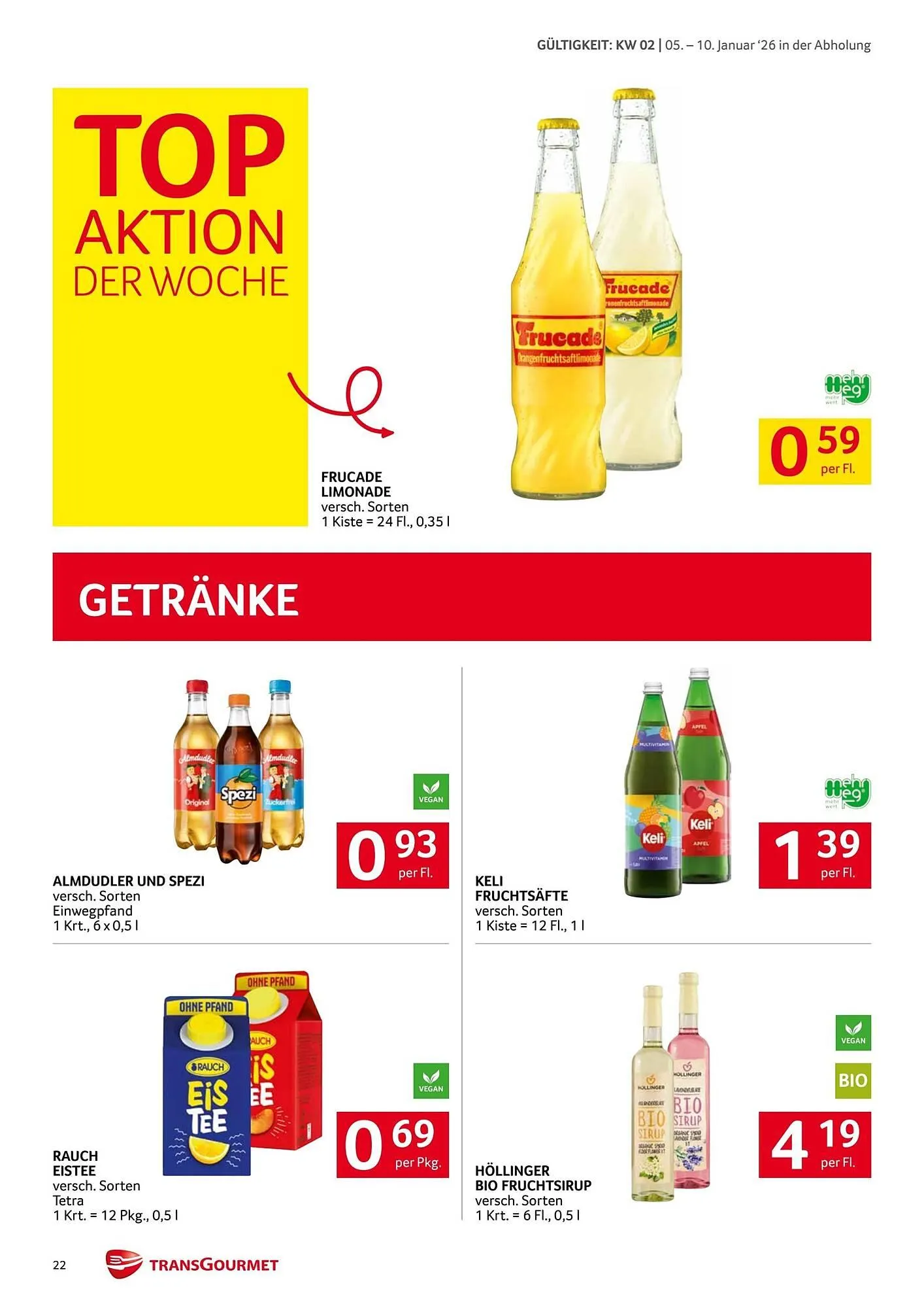 Transgourmet Flugblatt von 5. Jänner bis 10. Jänner 2026 - Flugblätt seite  21