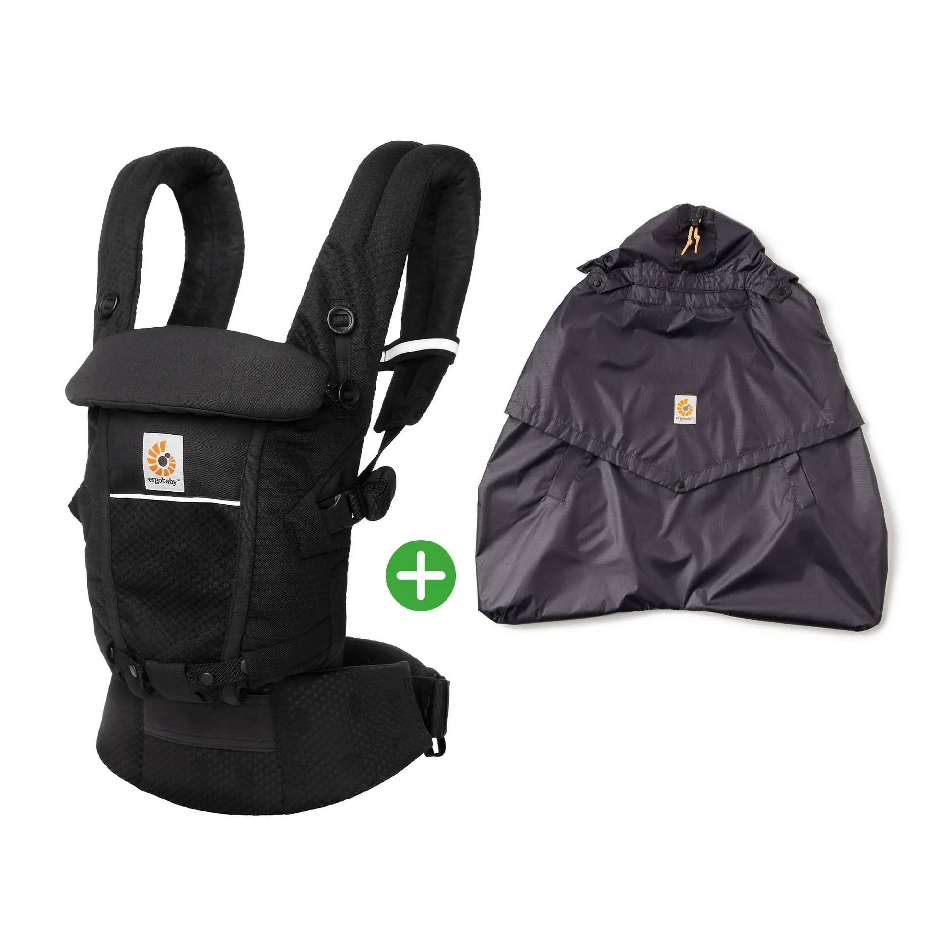 Set Adapt Soft Flex Mesh Onyx Black mit Rain & Wind Carrier Cover