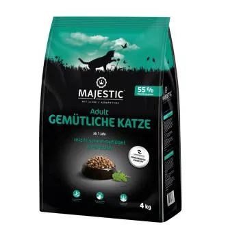 MAJESTIC Gemütliche Katze mit frischem Geflügel & Perlhuhn 4 kg