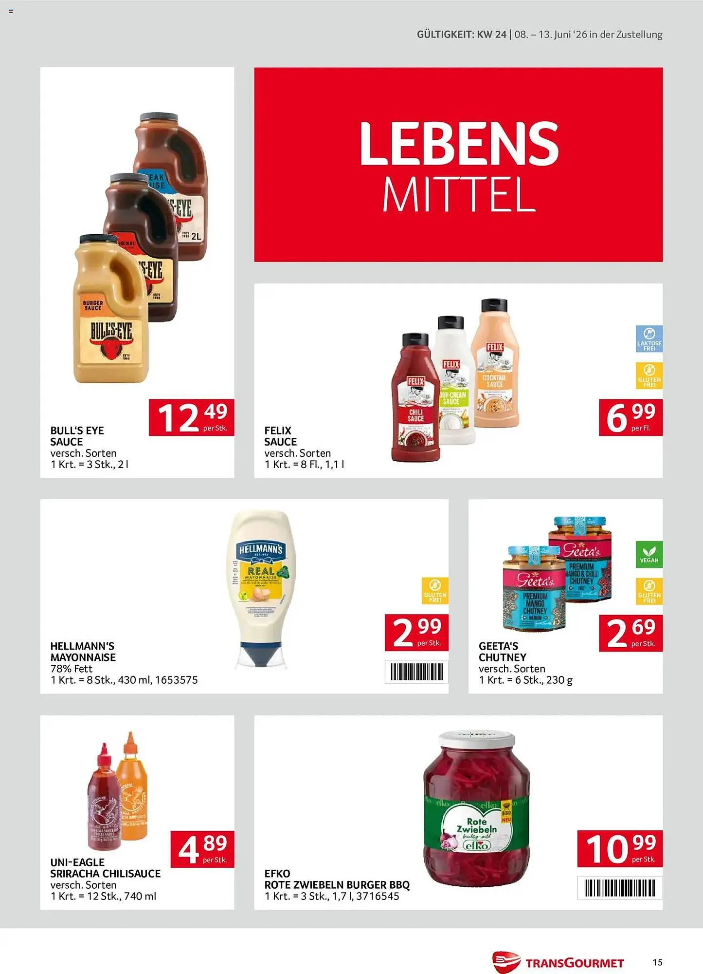 Transgourmet Flugblatt von 8. Juni bis 13. Juni 2026 - Flugblätt seite 15