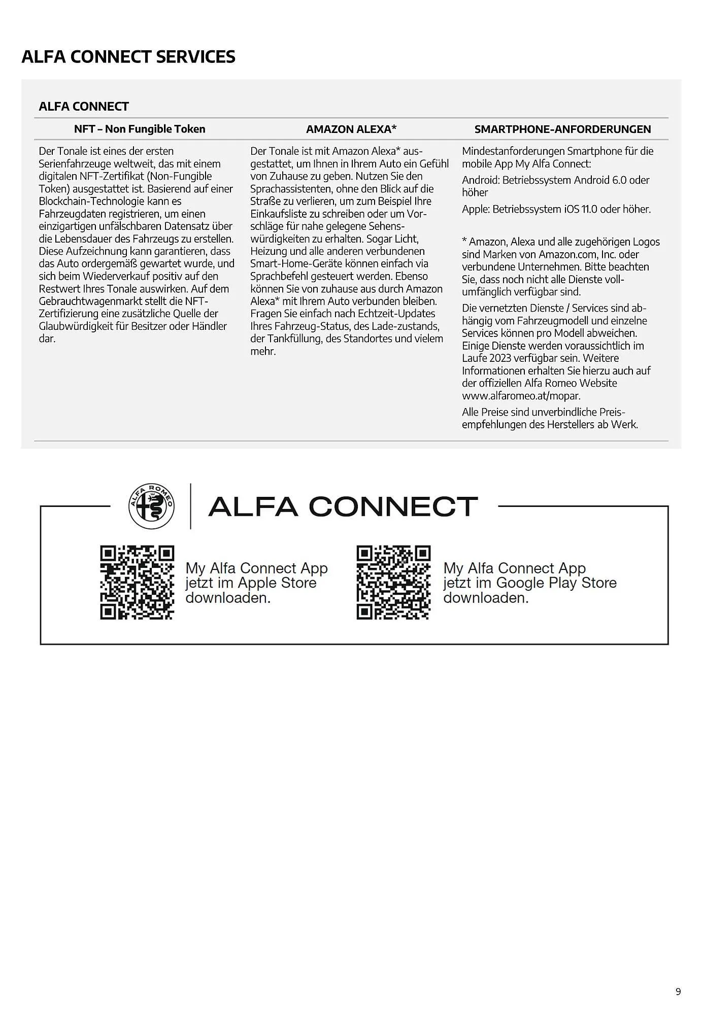 Alfa Romeo Tonale Flugblatt von 2. August bis 2. August 2024 - Flugblätt seite  9
