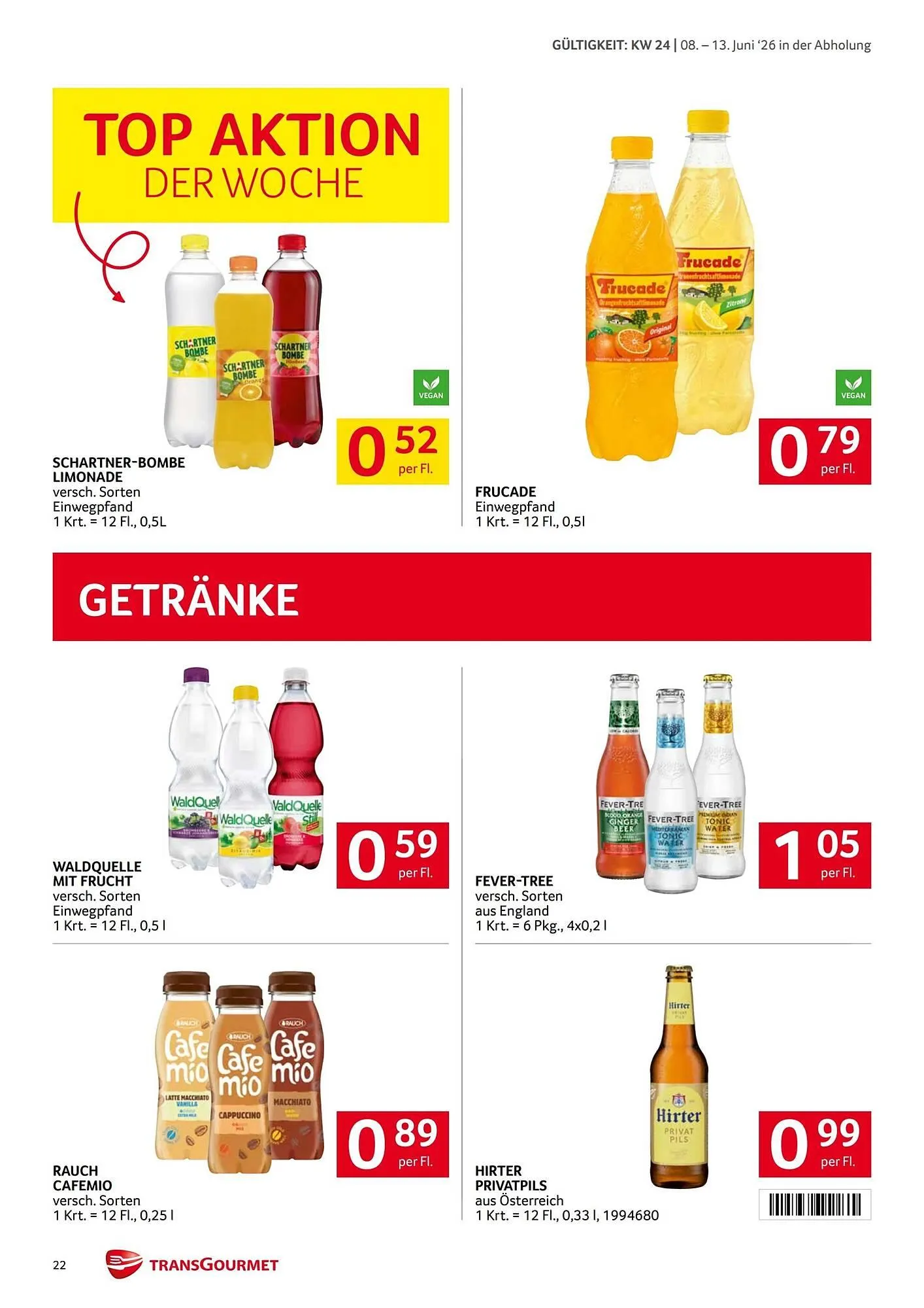 Transgourmet Flugblatt von 8. Juni bis 13. Juni 2026 - Flugblätt seite  22