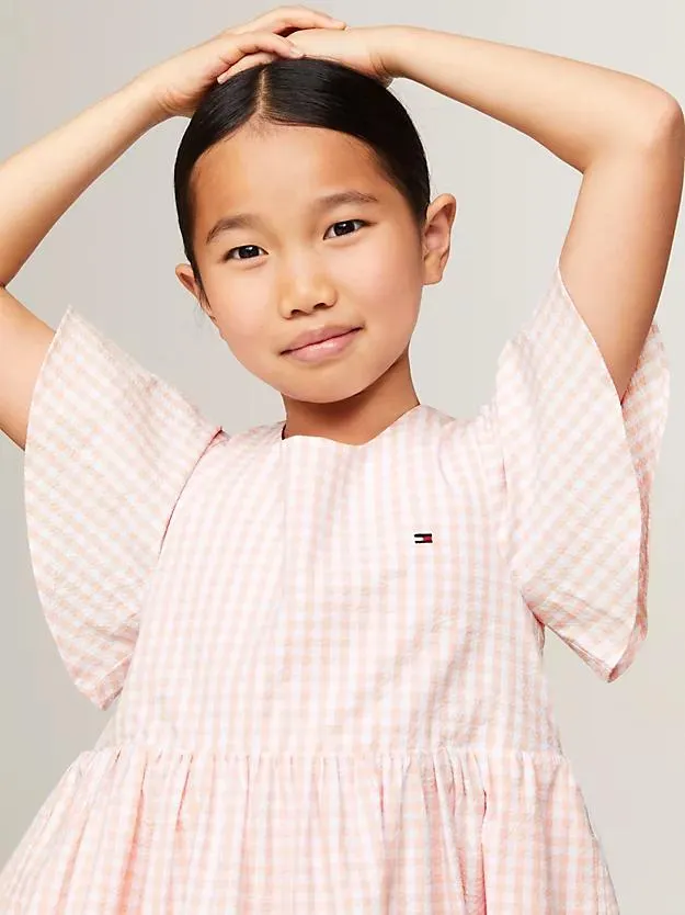 Set mit Kleid und Haargummi mit Vichy-Karos