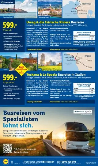 Lidl Reisen von 28. Februar bis 31. März 2026 - Flugblätt seite  18
