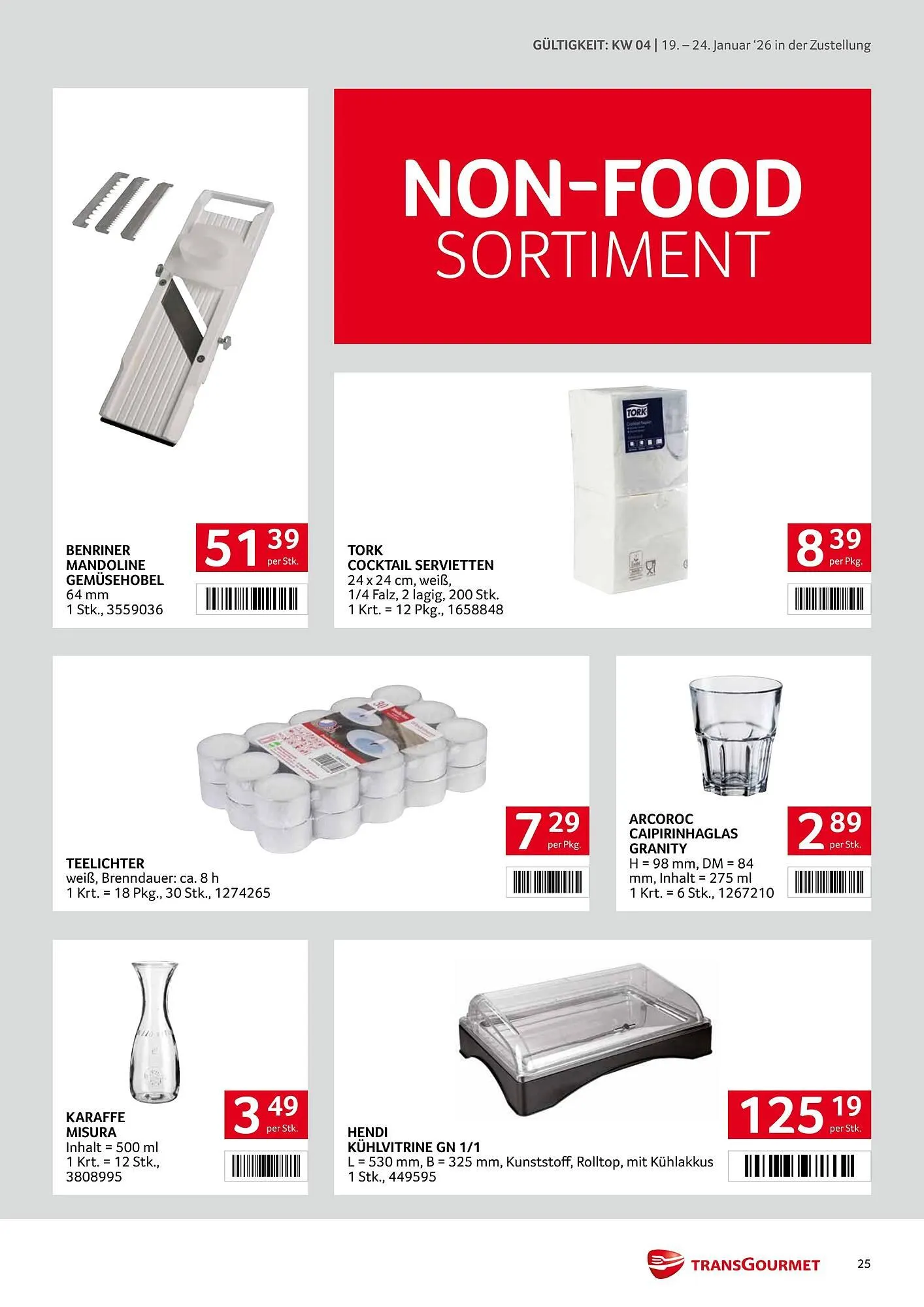 Transgourmet Flugblatt von 19. Jänner bis 24. Jänner 2026 - Flugblätt seite  25