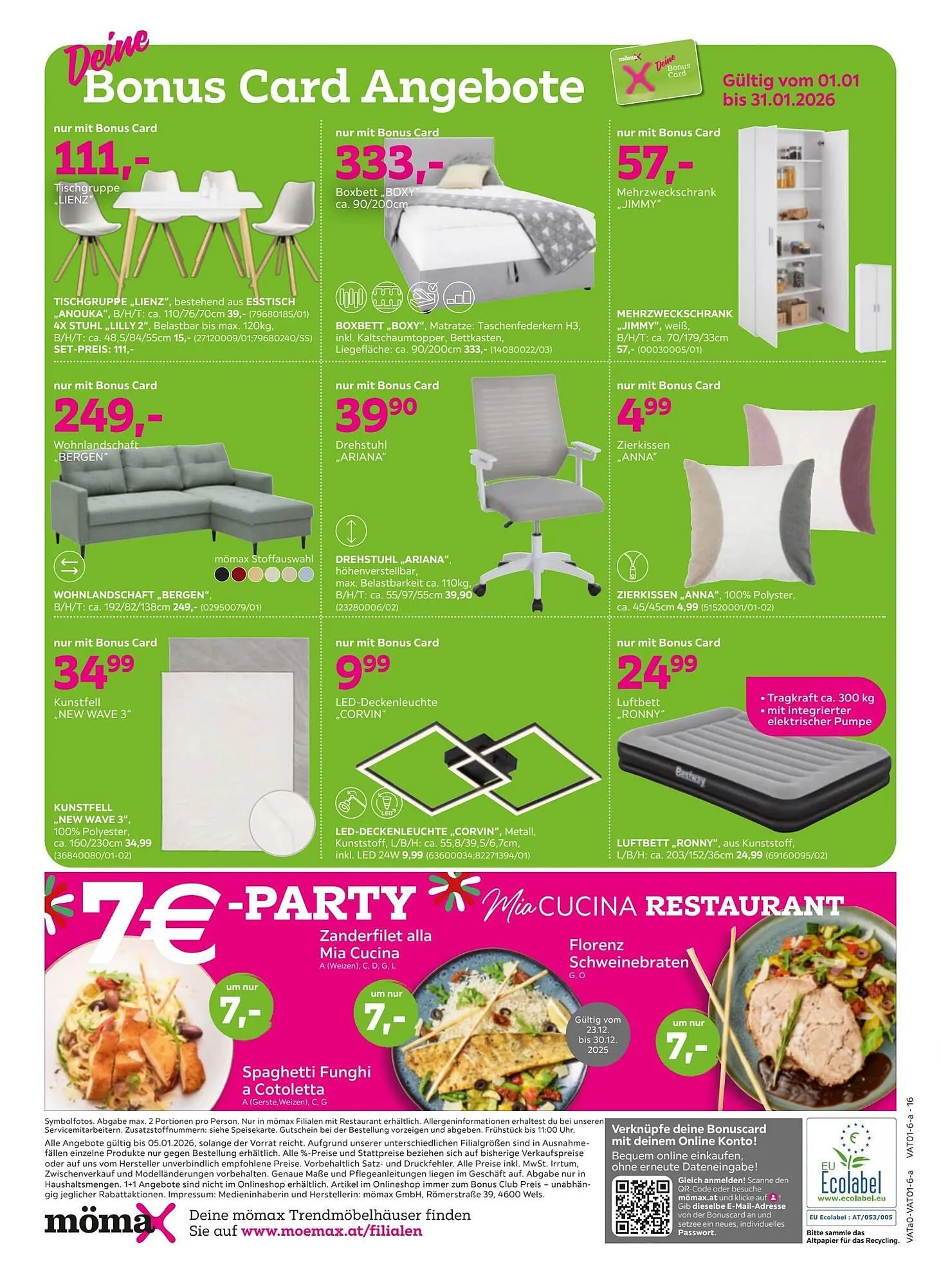 Mömax Flugblatt von 22. Dezember bis 6. Jänner 2026 - Flugblätt seite  16