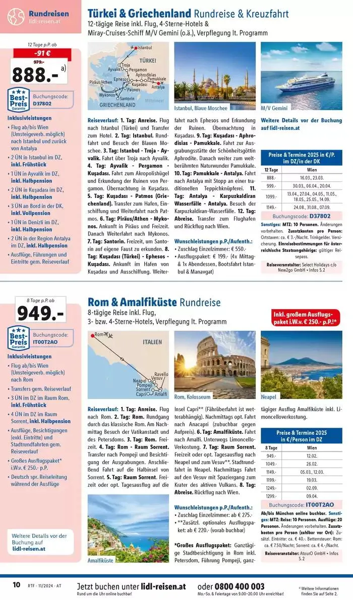 Aktuelle Reiseprospekte Themenprospekt November von 13. November bis 15. Dezember 2024 - Flugblätt seite 10