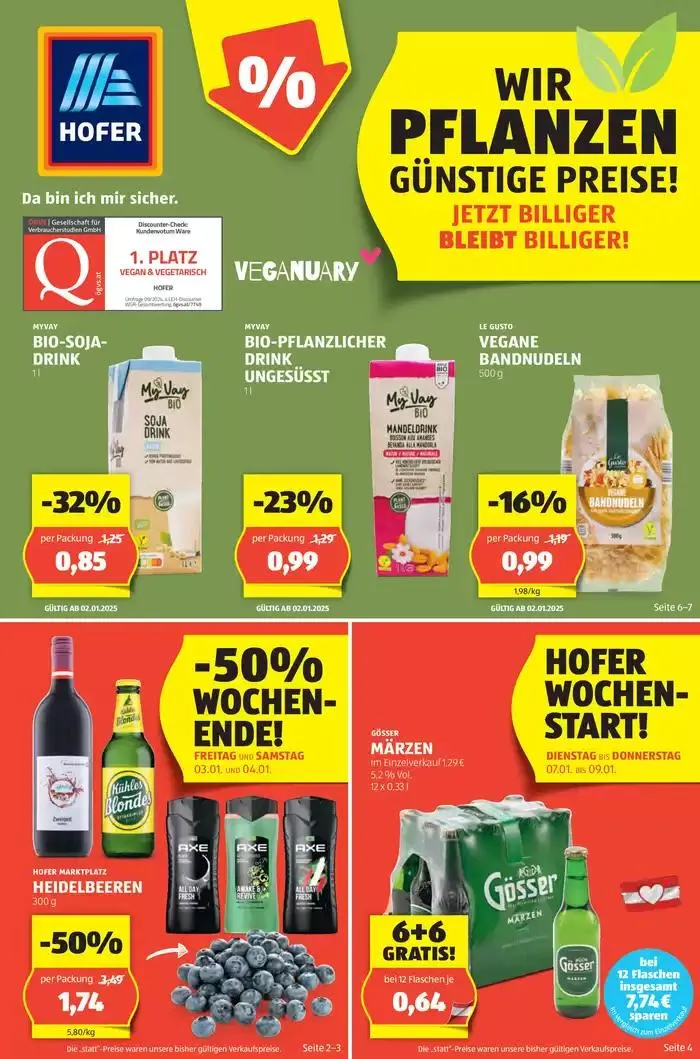Blättern Sie online im HOFER Flugblatt von 31. Dezember bis 7. Jänner 2025 - Flugblätt seite 1