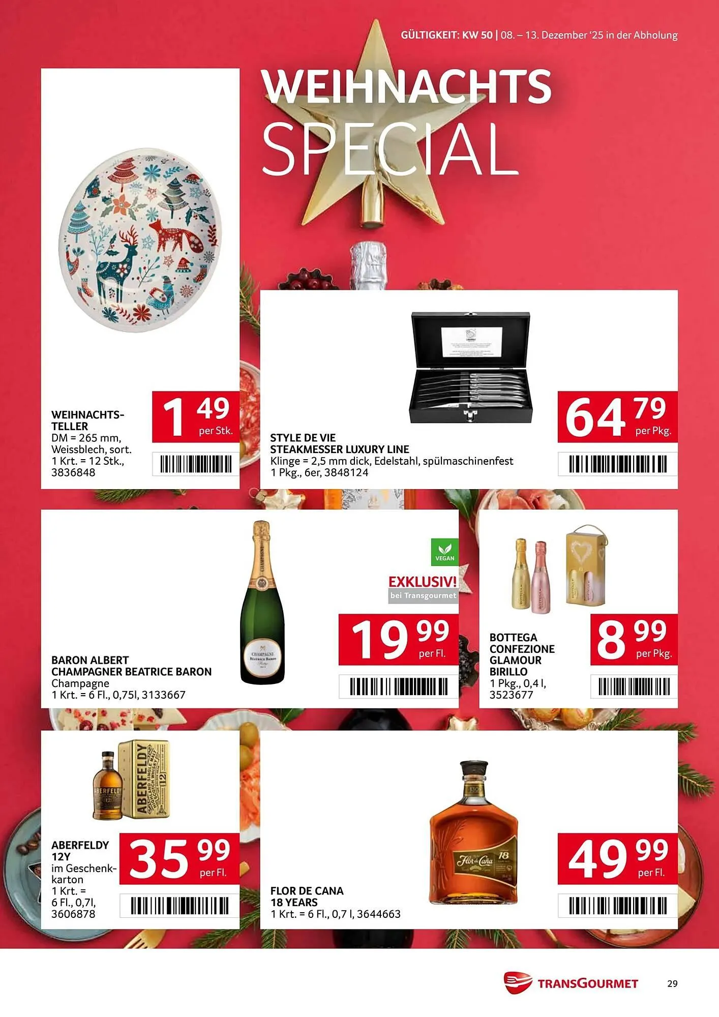 Transgourmet Flugblatt von 8. Dezember bis 14. Dezember 2025 - Flugblätt seite  29