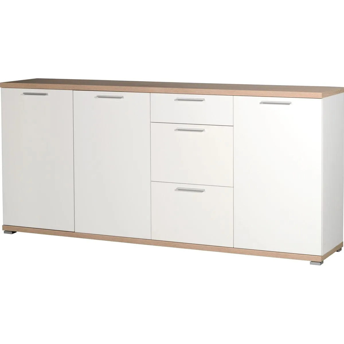 Sideboard 192 x 88 x 40 cm weiß/Sonoma-Eiche-Nachbildung