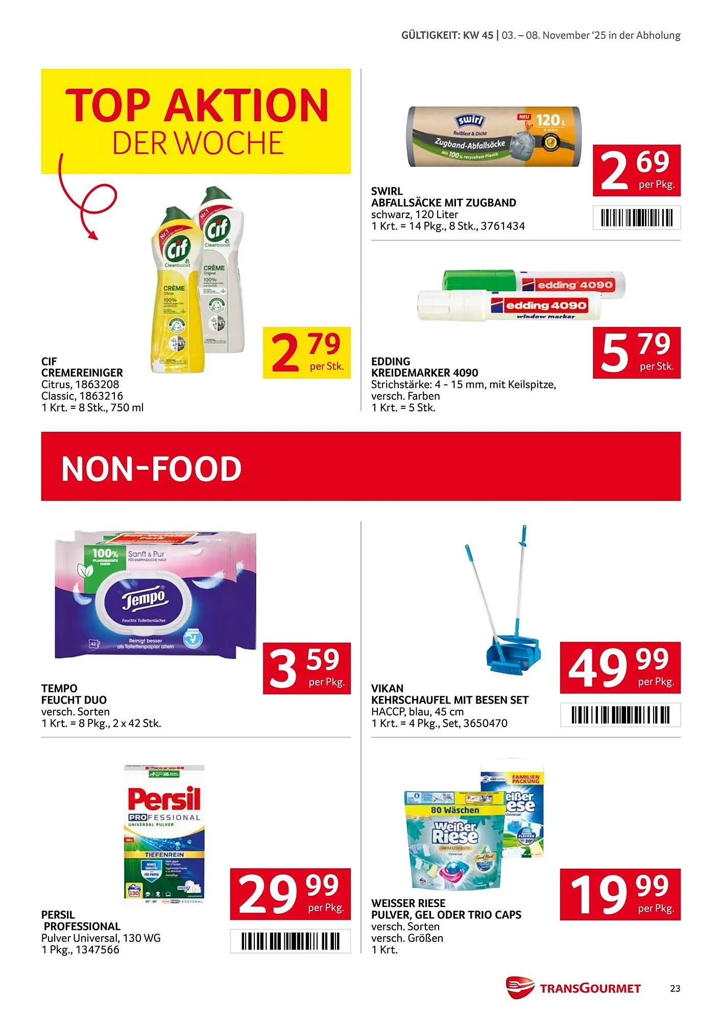 Transgourmet Flugblatt von 3. November bis 9. November 2025 - Flugblätt seite 23