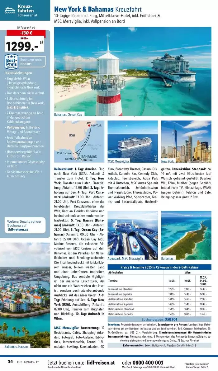 Aktuelle Reiseprospekte Hauptprospekt Jänner von 30. Dezember bis 31. Jänner 2025 - Flugblätt seite 34
