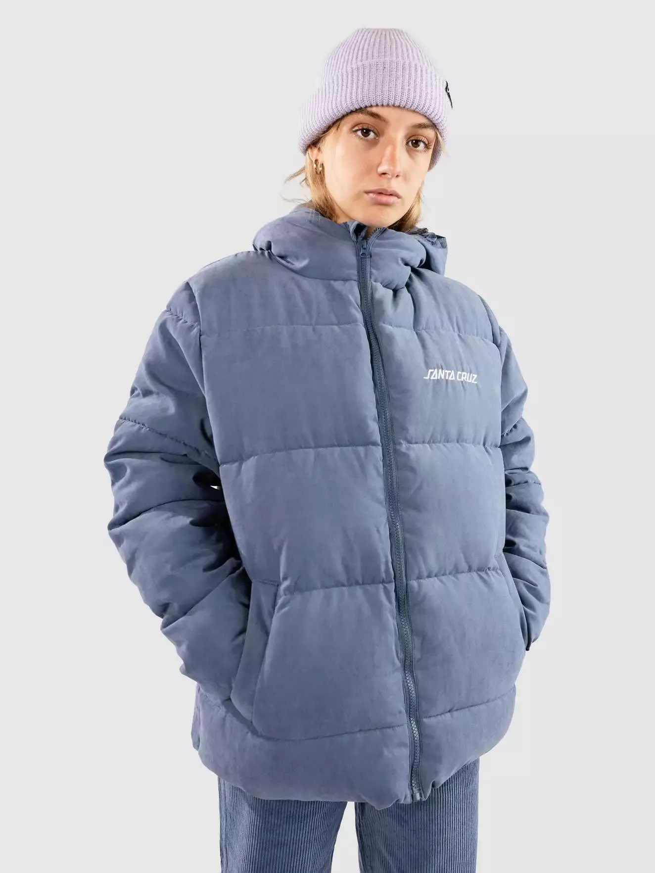 Strip Boxy Quilted Jacke