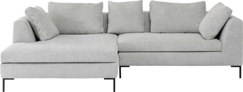 Ecksofa Gianni Cord Grau Links