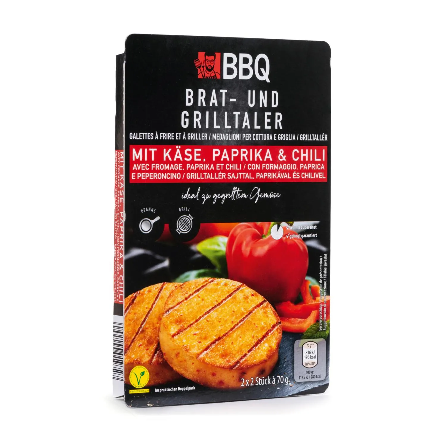 BBQ Brat- und Grillkäsetaler, Paprika-Chili