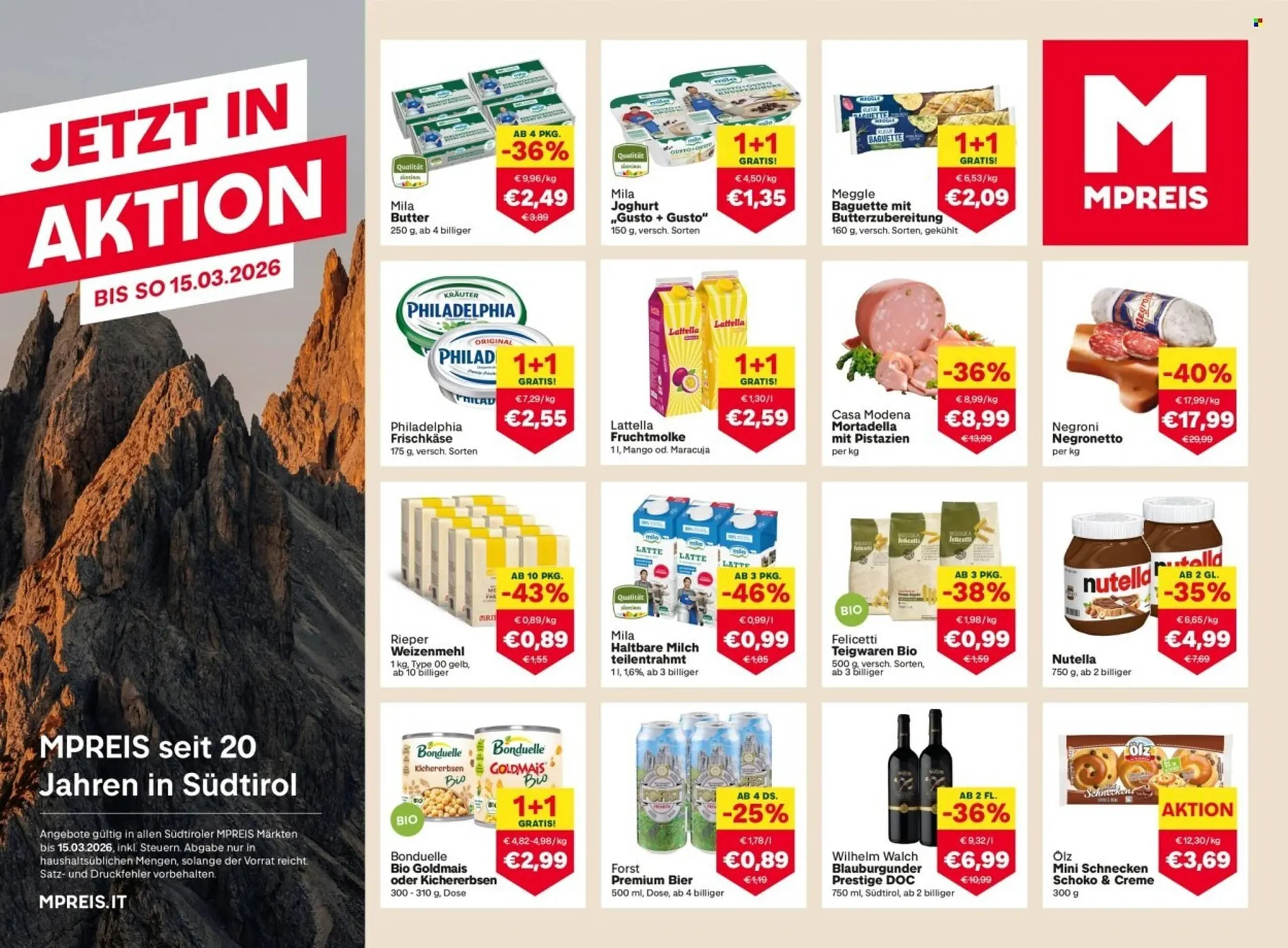 MPreis Flugblatt von 1. März bis 15. März 2026 - Flugblätt seite  1
