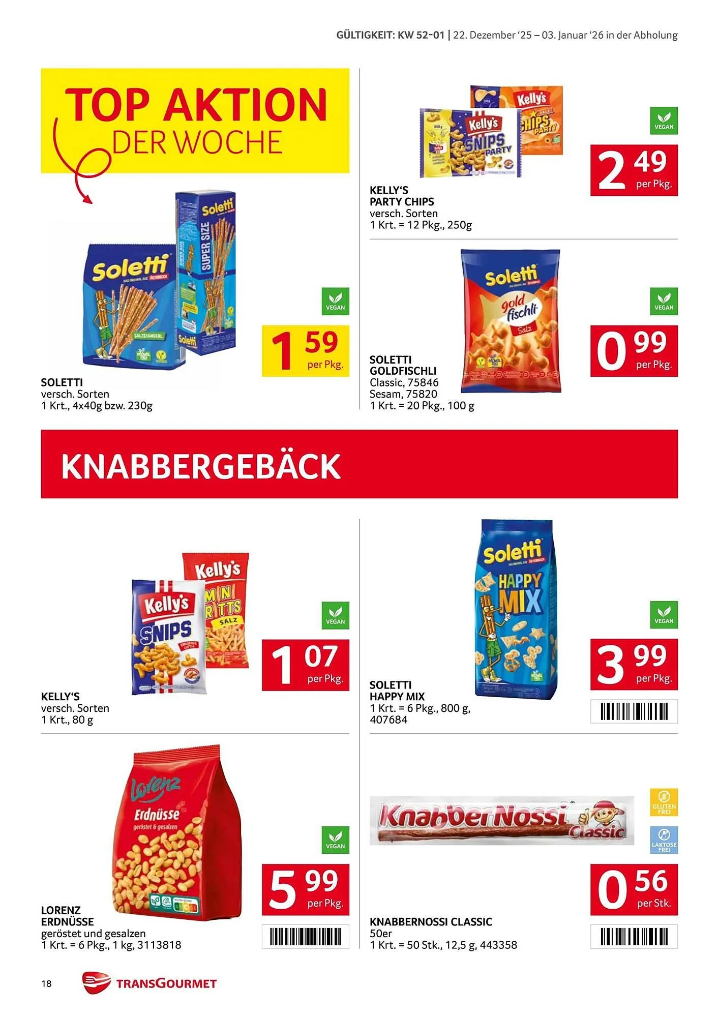 Transgourmet Flugblatt von 22. Dezember bis 4. Jänner 2026 - Flugblätt seite  18