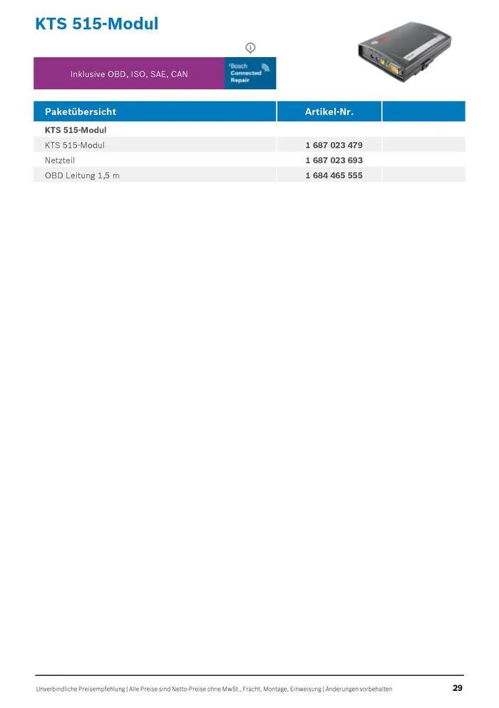 Werkstattausrüstung von Bosch von 21. Mai bis 31. Dezember 2024 - Flugblätt seite  29