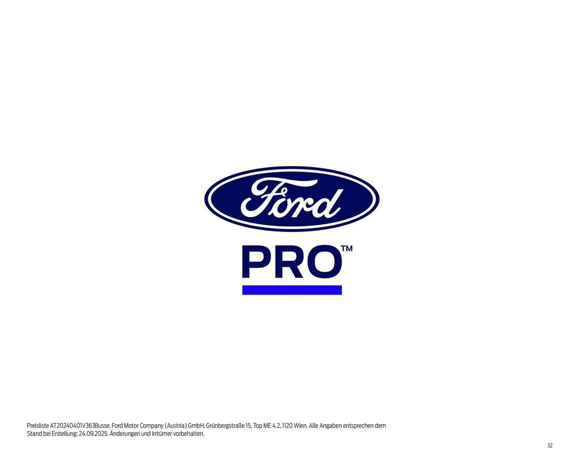 Ford Flugblatt von 24. September bis 13. Jänner 2026 - Flugblätt seite 32