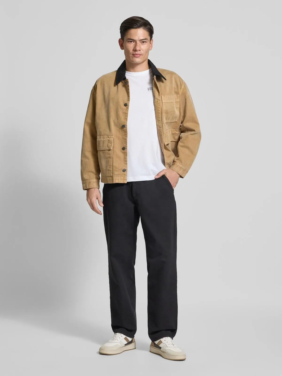 Regular Fit T-Shirt aus reiner Baumwolle in weiss