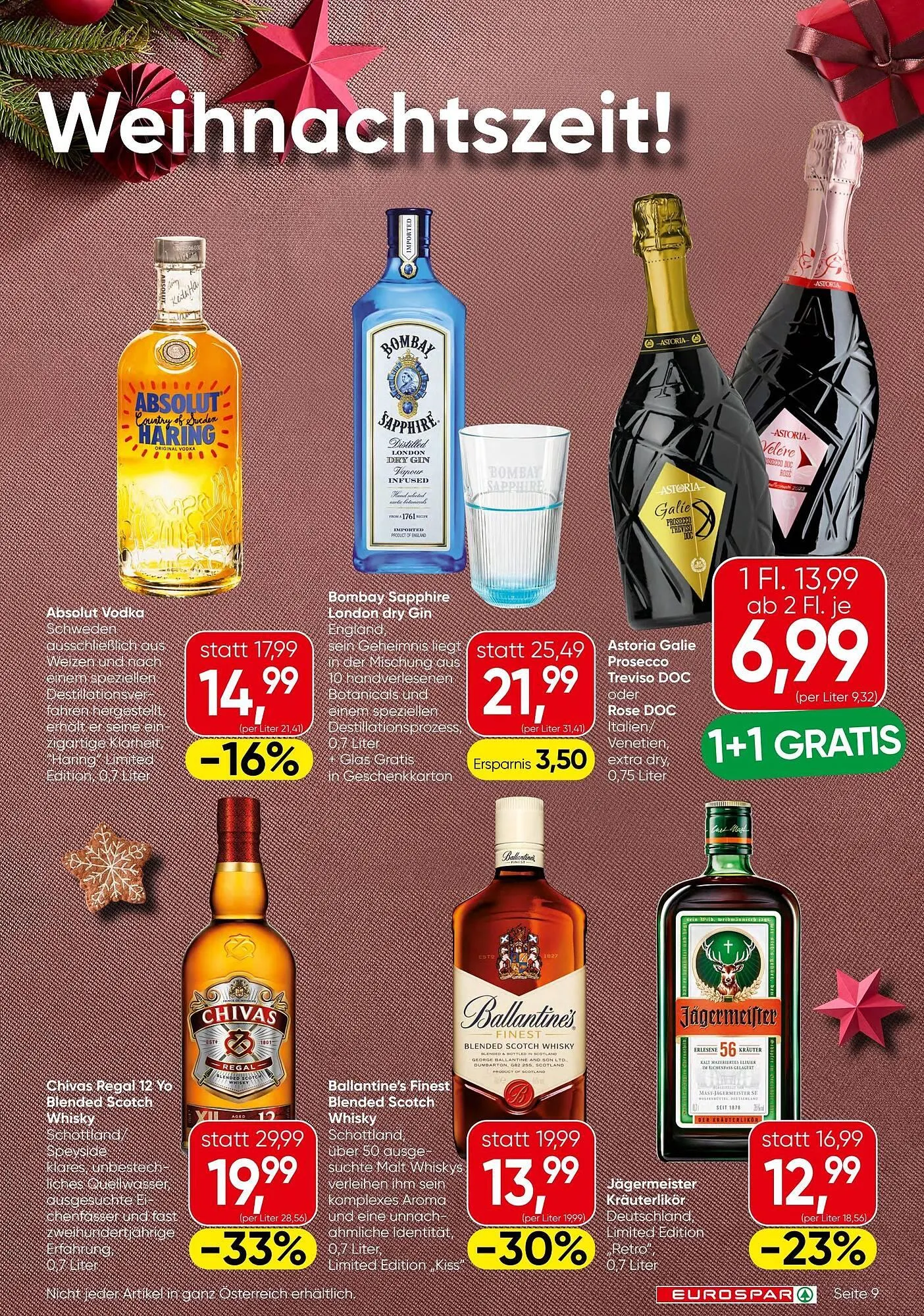 Eurospar Flugblatt von 4. Dezember bis 17. Dezember 2025 - Flugblätt seite 9