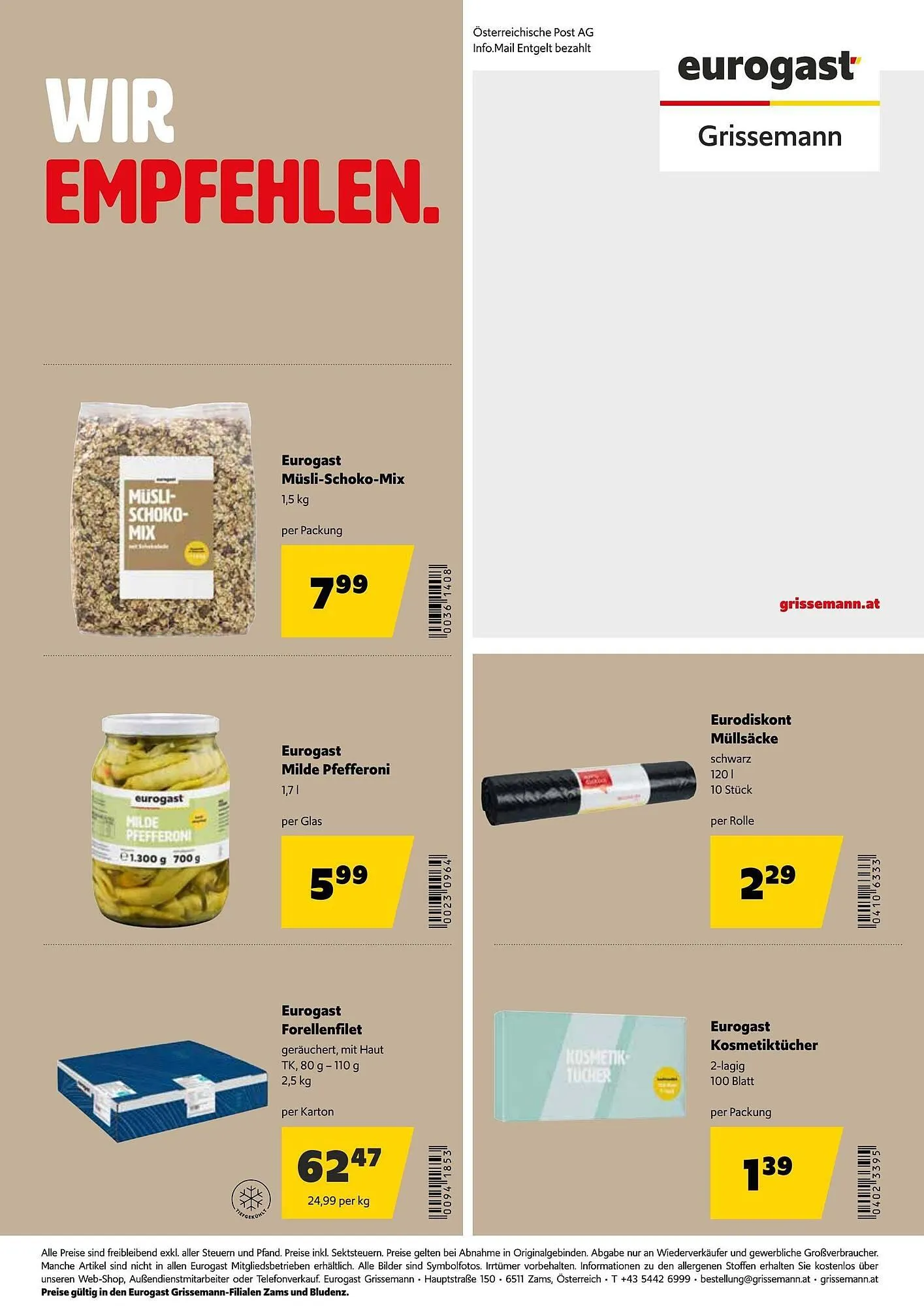Eurogast Grissemann Flugblatt von 6. April bis 18. April 2026 - Flugblätt seite  28