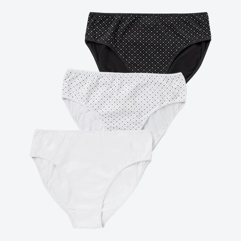 Damen-Rioslip mit Punkte-Design, 3er-Pack