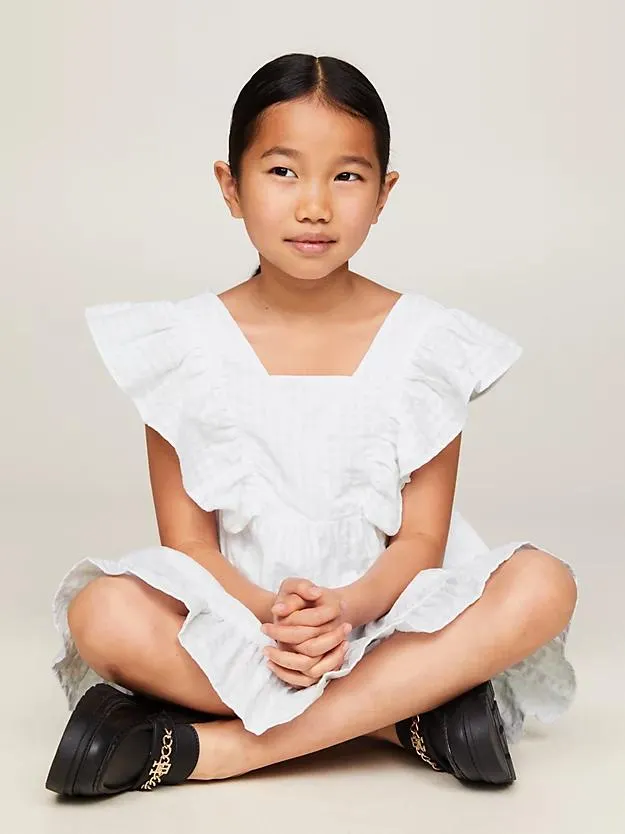 Seersucker-Kleid mit Fit-and-Flare-Passform