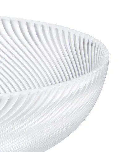 schaal op voet Ø23x12cm Bergen glas twist reliëf