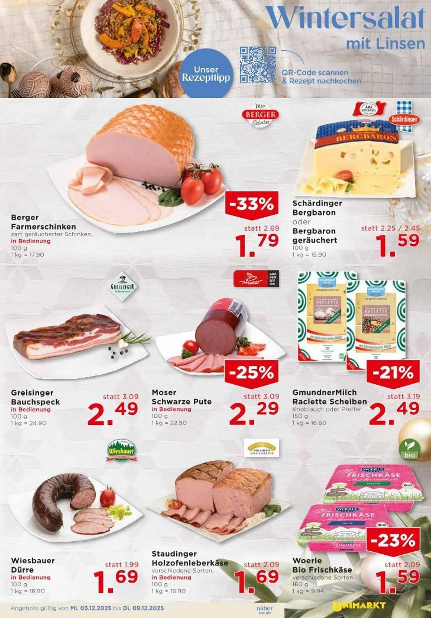 Unimarkt Flugblatt von 3. Dezember bis 9. Dezember 2025 - Flugblätt seite  5