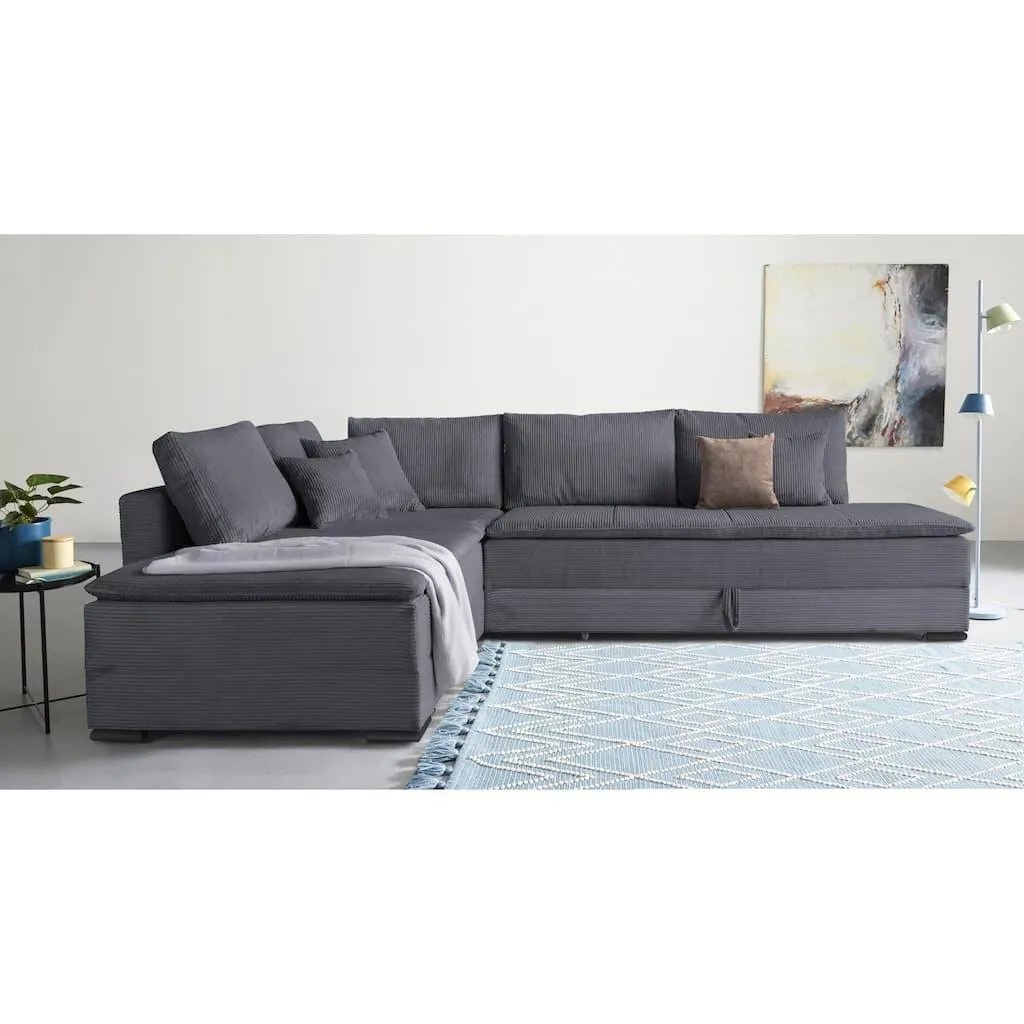 INOSIGN Ecksofa »Night & Day L-Form mit Dauer-Schlaffunktion, Cord-Bezug!« inklusive Bettfunktion und Bettkasten