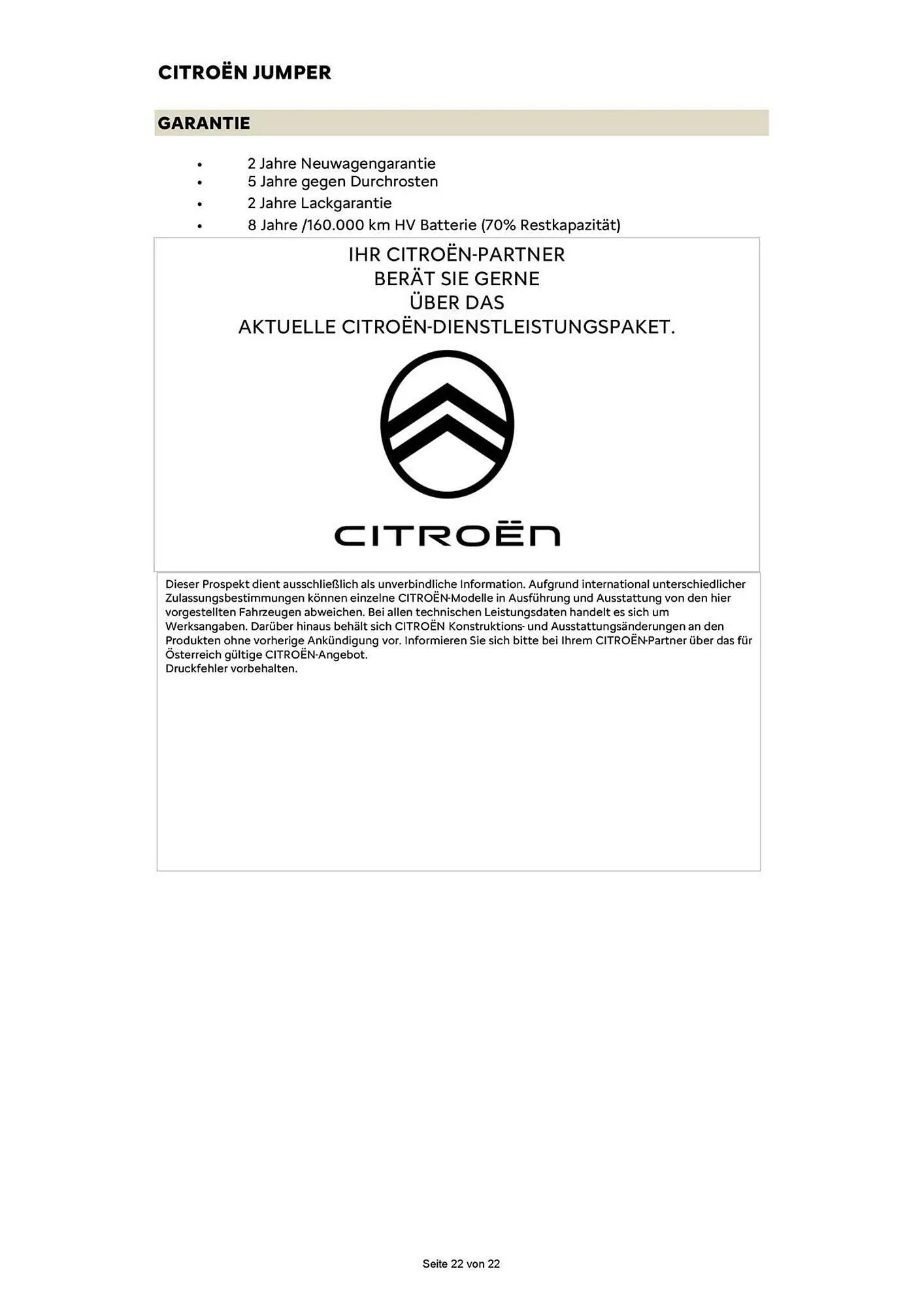 Citroen Flugblatt von 15. März bis 30. November 2026 - Flugblätt seite  22