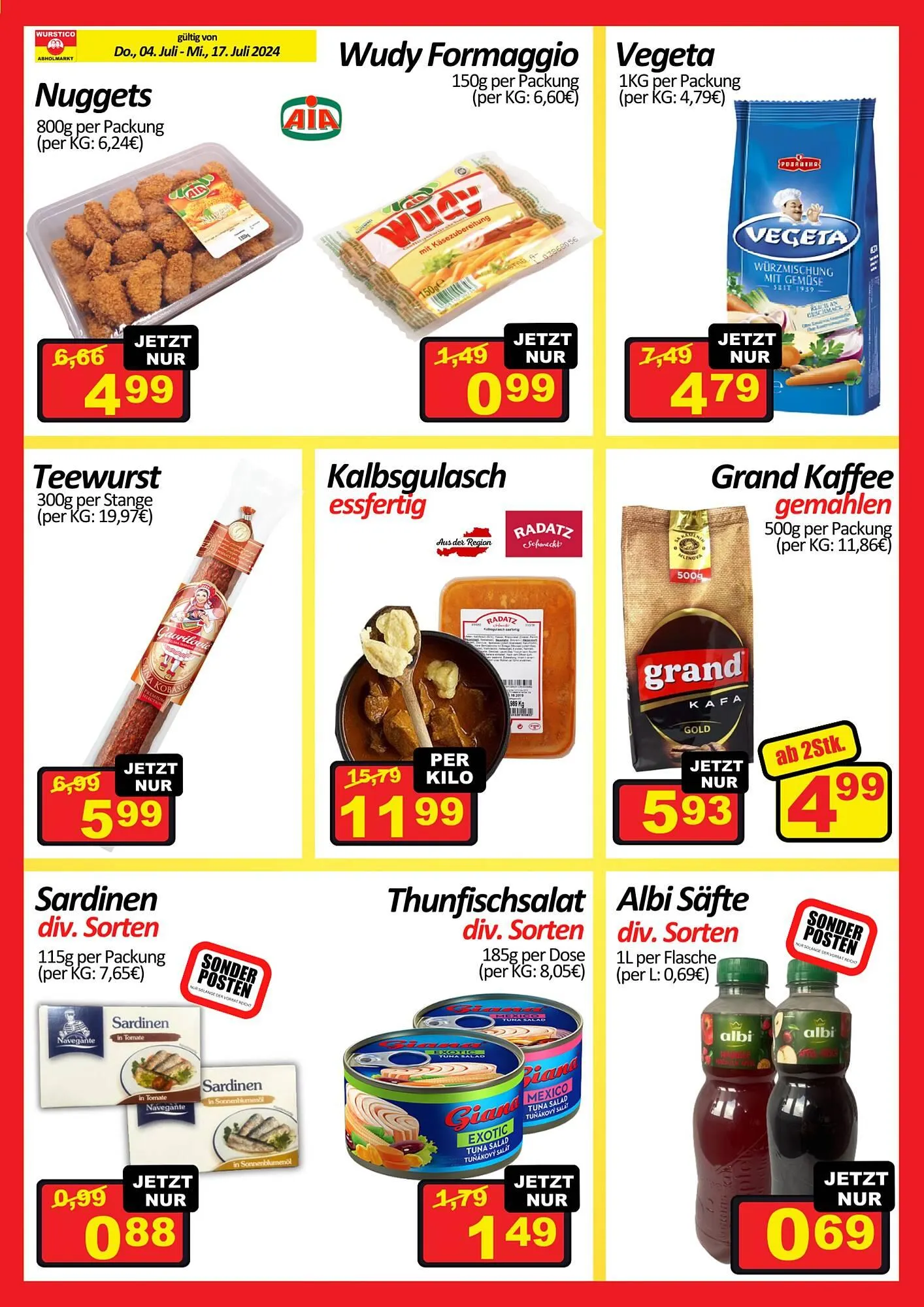 Wurstico Flugblatt von 4. Juli bis 17. Juli 2024 - Flugblätt seite  4