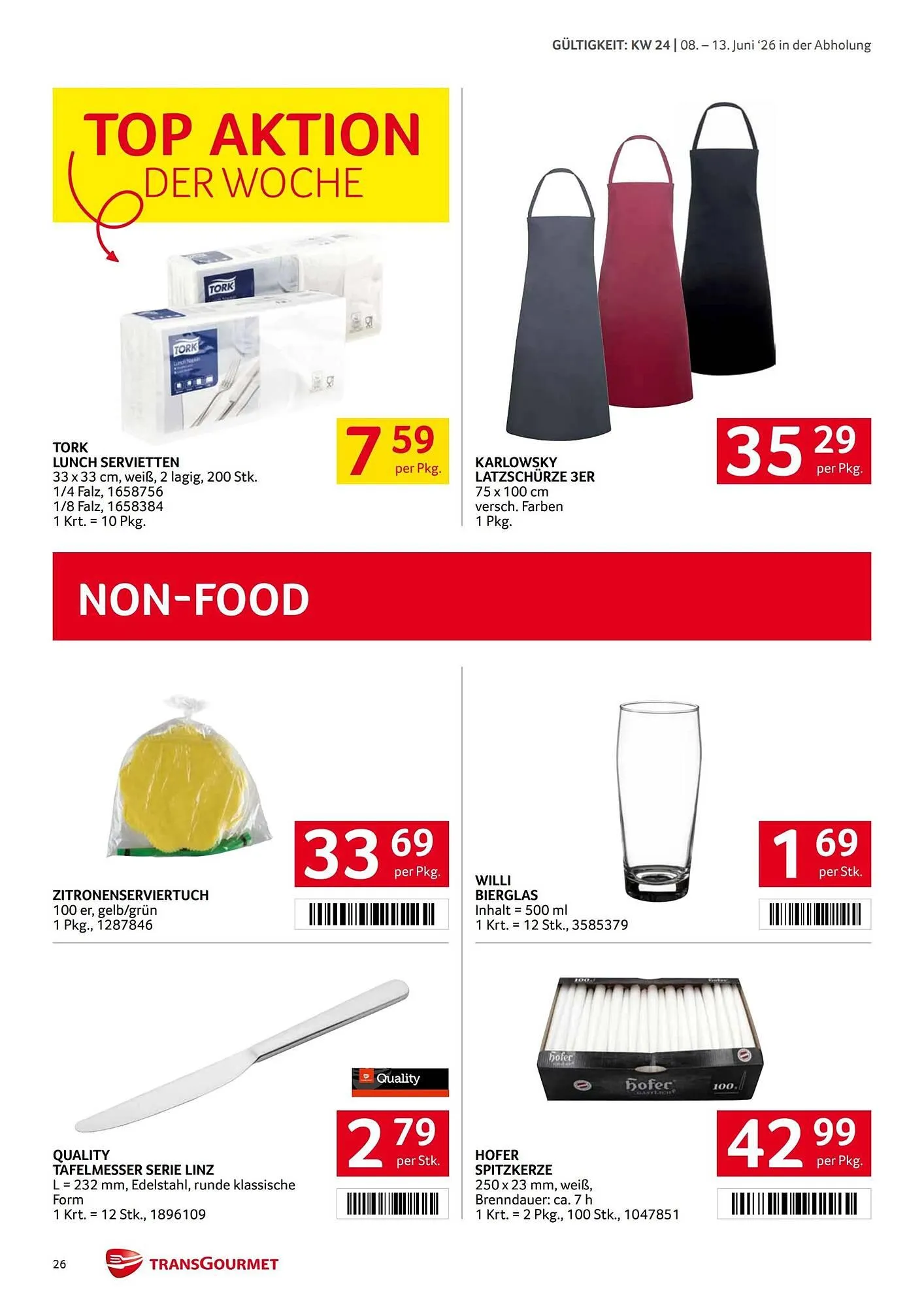 Transgourmet Flugblatt von 8. Juni bis 13. Juni 2026 - Flugblätt seite  26