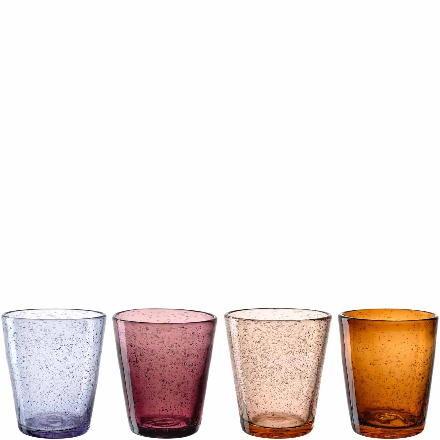 Trinkglas BURANO 330 ml warme Farben 4er-Set