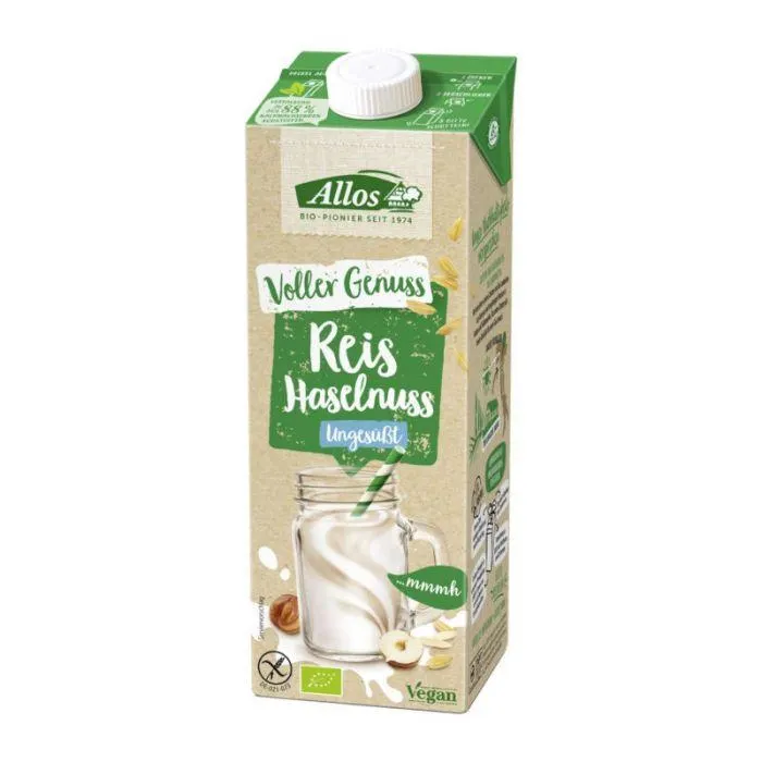 Allos Reis Haselnuss Drink ungesüßt 1l