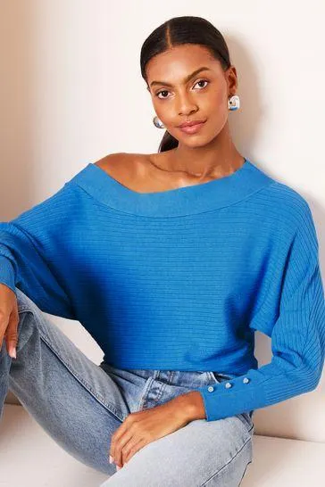 Lipsy Langärmeliger, schulterfreier Strickpullover