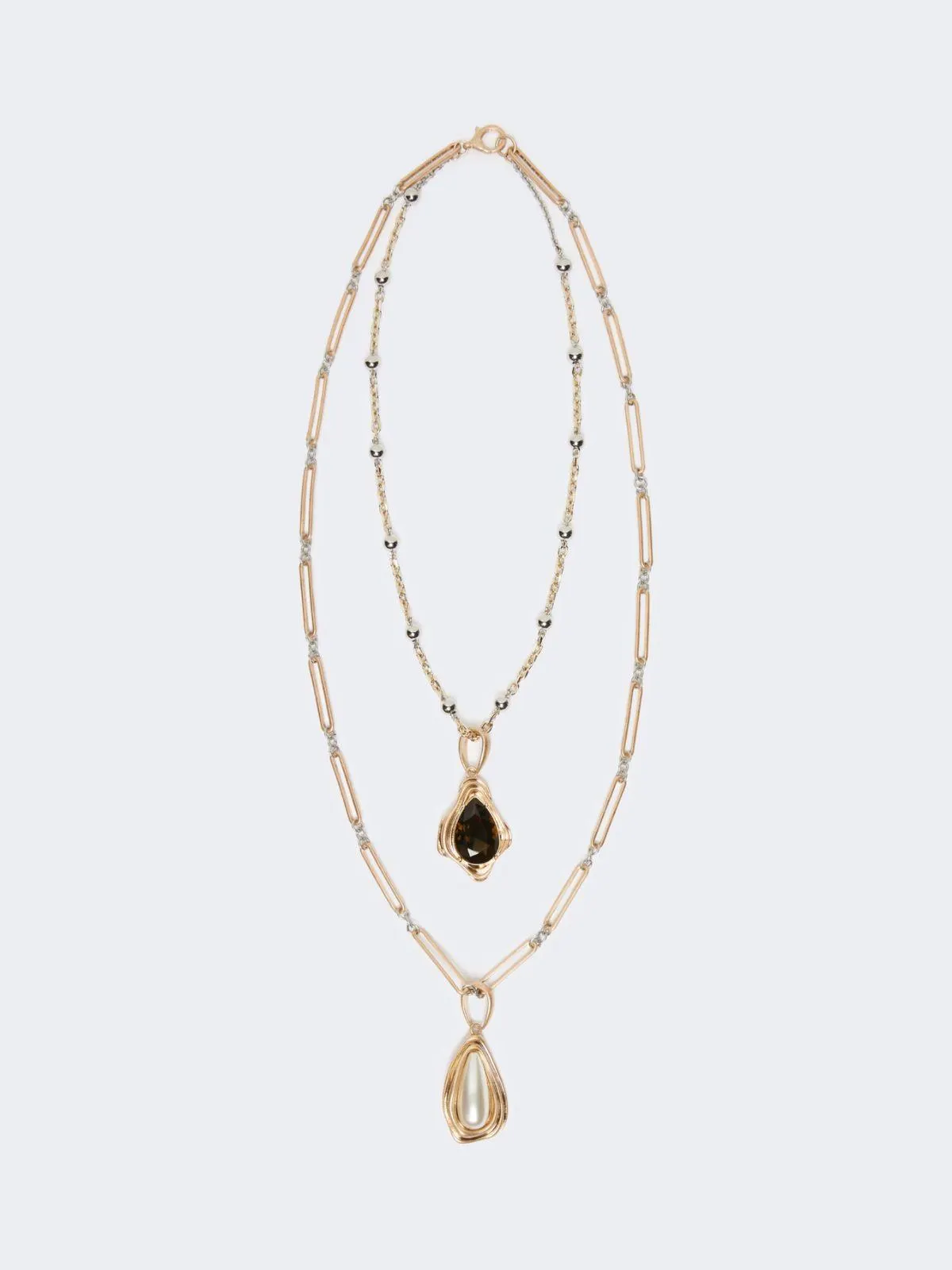 Halskette aus Metall und Kunstharz - Gold