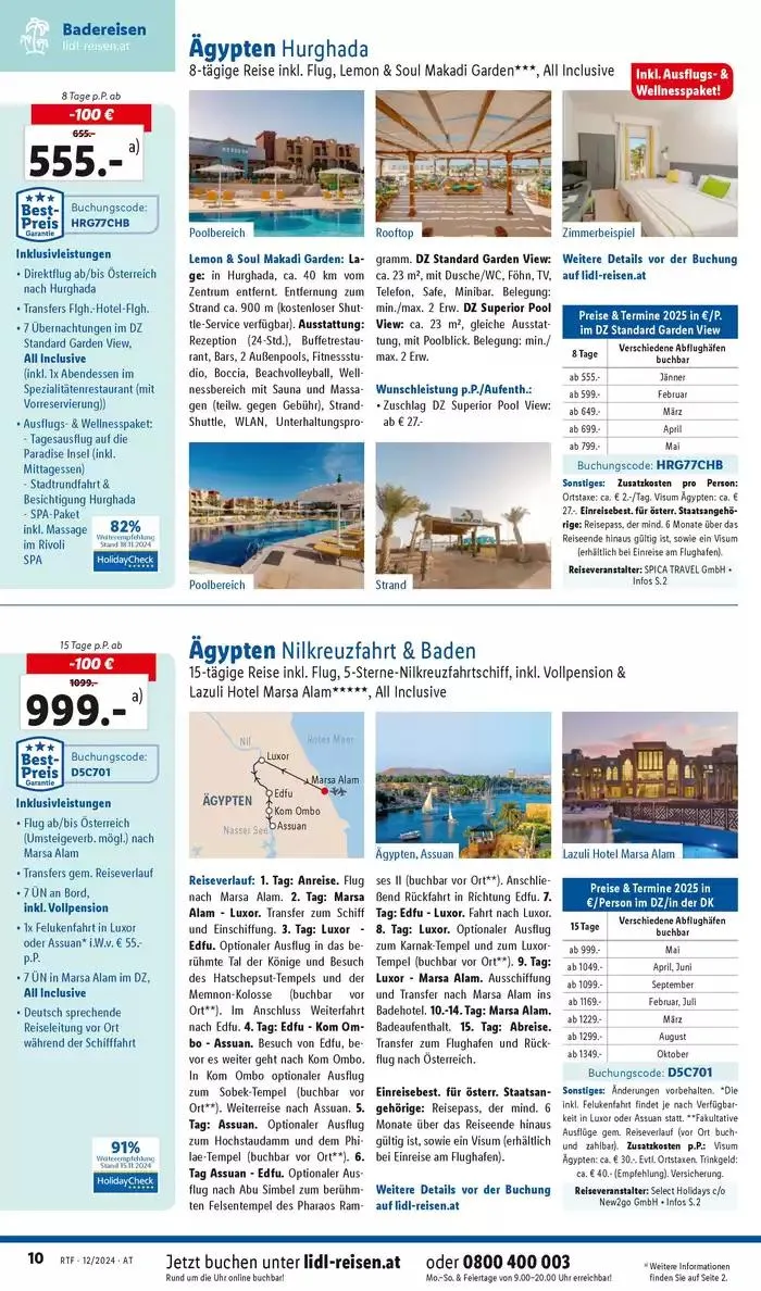 Aktuelle Reiseprospekte Themenprospekt Dezember von 13. Dezember bis 15. Jänner 2025 - Flugblätt seite 10