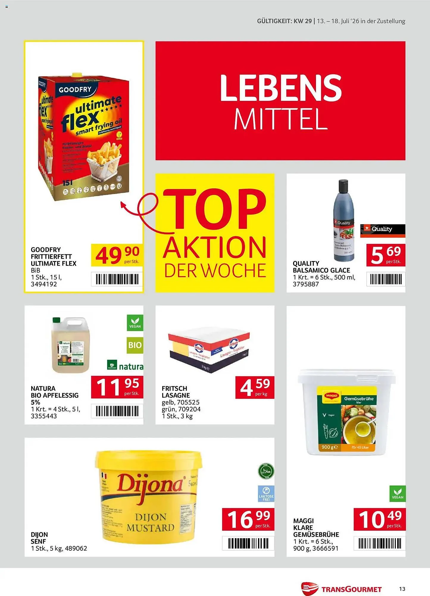 Transgourmet Flugblatt von 13. Juli bis 18. Juli 2026 - Flugblätt seite  13