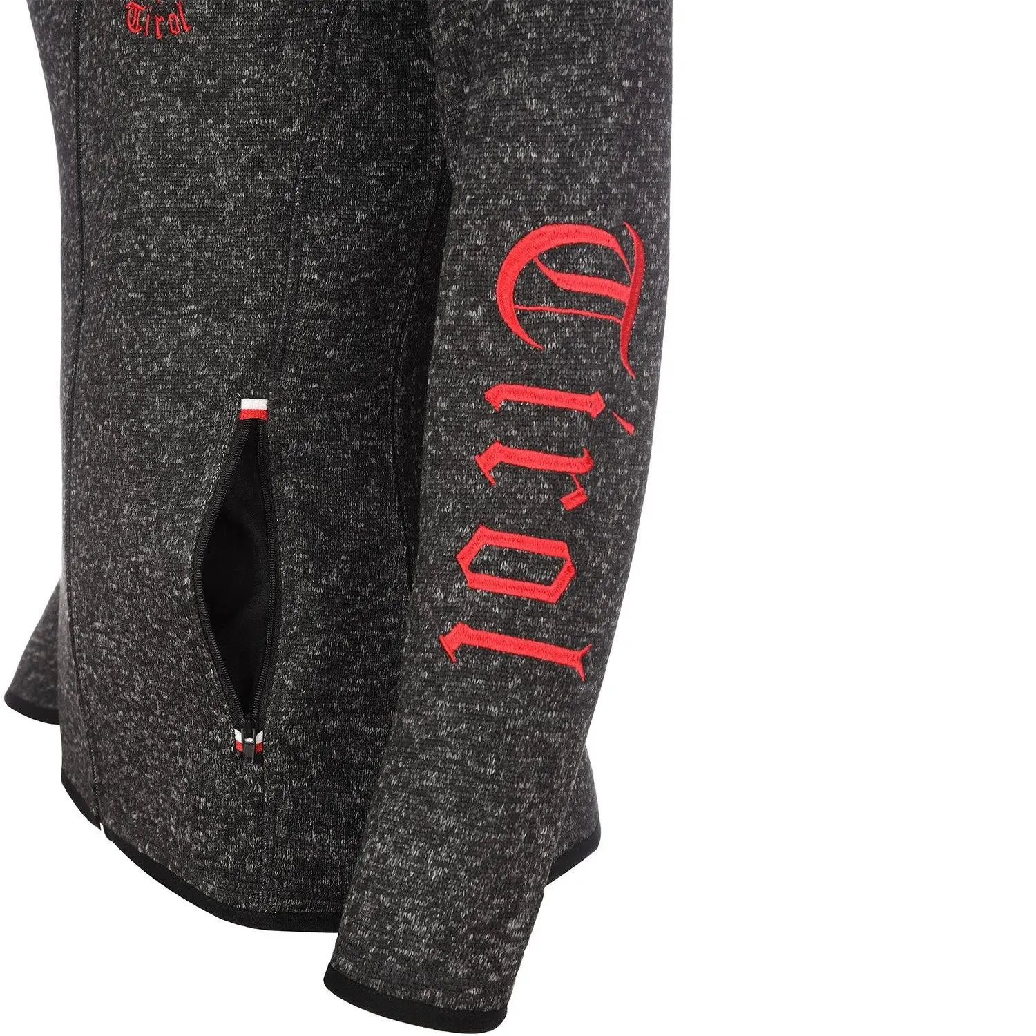 Herren Strickfleece Jacke “Tirol”, Anthrazit