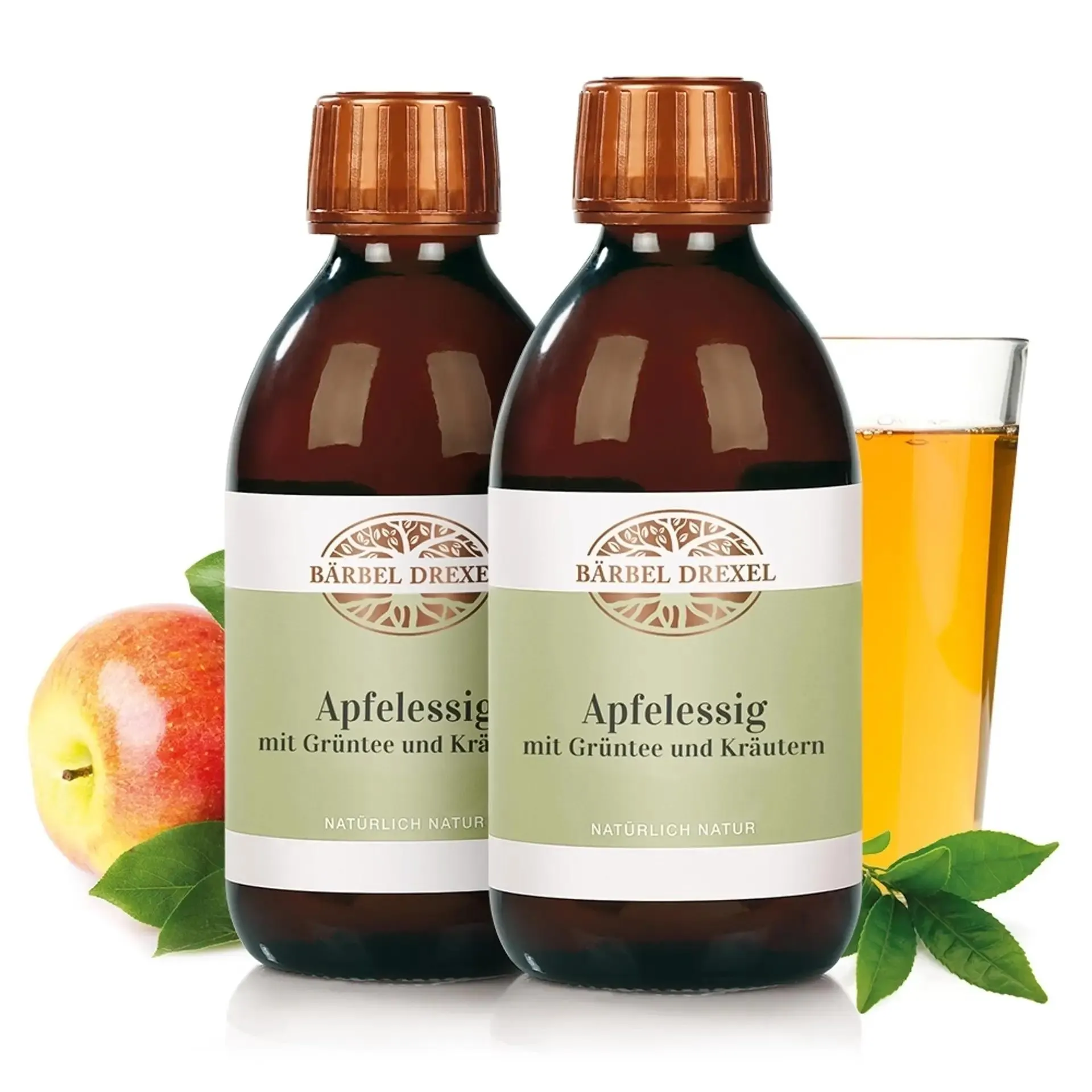 Apfelessig mit Grüntee und Kräutern Essenz