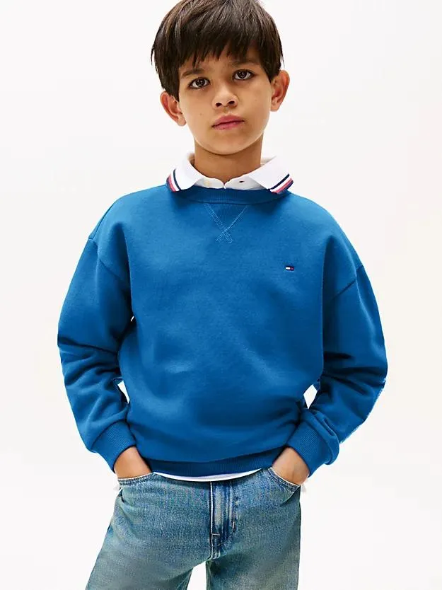 Fleece-Sweatshirt mit TH-Wappen-Muster